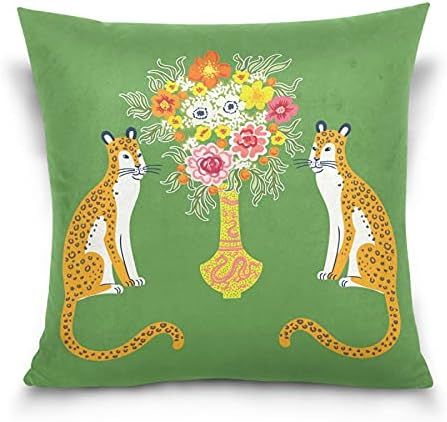UNISE Vintage Tiger with Flowers Chinoiserie Style Throw Pillow Covers Case Soft Comfortable Deco... | Amazon (US)