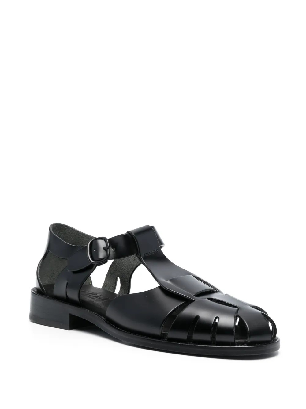 Hereu Pesca cut-out Leather Sandals | Black | FARFETCH | Farfetch Global