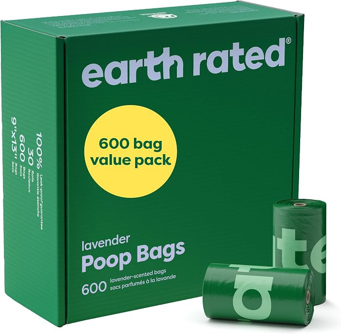 Earth Rated Dog Poop Bags on Refill Rolls, 600 Bags, Lavender     Guaranteed Leak Proof and Extra... | Amazon (US)