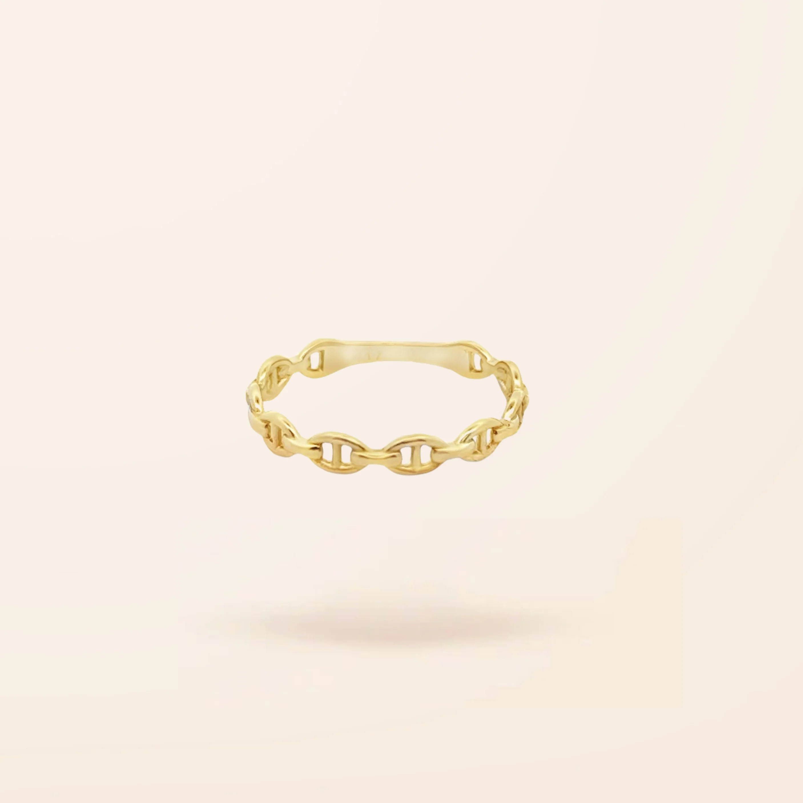 10K Gold Mariner Link Ring | Van Der Hout Jewelry