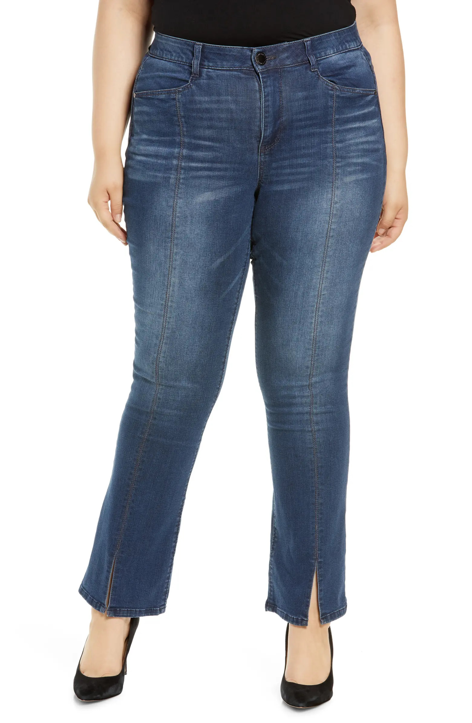 Wit & Wisdom 'Ab'Solution Itty Bitty High Waist Slit Hem Bootcut Jeans | Nordstrom | Nordstrom Canada