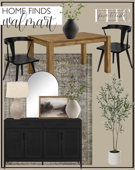 Walmart Home Finds. Follow @farmtotablecreations on Instagram for more inspiration.

Better Homes & Gardens Bryant Solid Wood Dining Table, Rustic Brown. Poly and Bark Enzo Solid Oak Wood Dining Chair Black Black Finish. Loloi II Layla LAY-13 Printed Antique / Moss Oriental Area Rug. Crosley Furniture Milo Modern MDF Wood and Rattan Sideboard in Black. Better Homes & Gardens Arch Wall Mirror, 24In x 34In, Black Finish. Signature Design by Ashley Casual Layal Table Lamp Black. My Texas House Foggy Riverbend Landscape Framed Canvas. Signature Design by Ashley Casual Hannela Vase Antique Tan. 5FT Artificial Muti-Trunk Olive Tree Plants with 8.6 inches Large White Planter. 8 lb. DR.Planzen. PARMPH 2 pcs 41.73'' Artificial Banyan Branches, Faux Ficus Twig Stems Leaf Green Branches. Walmart Home Finds. Walmart Best Sellers. 

#LTKSaleAlert #LTKHome #LTKFindsUnder50