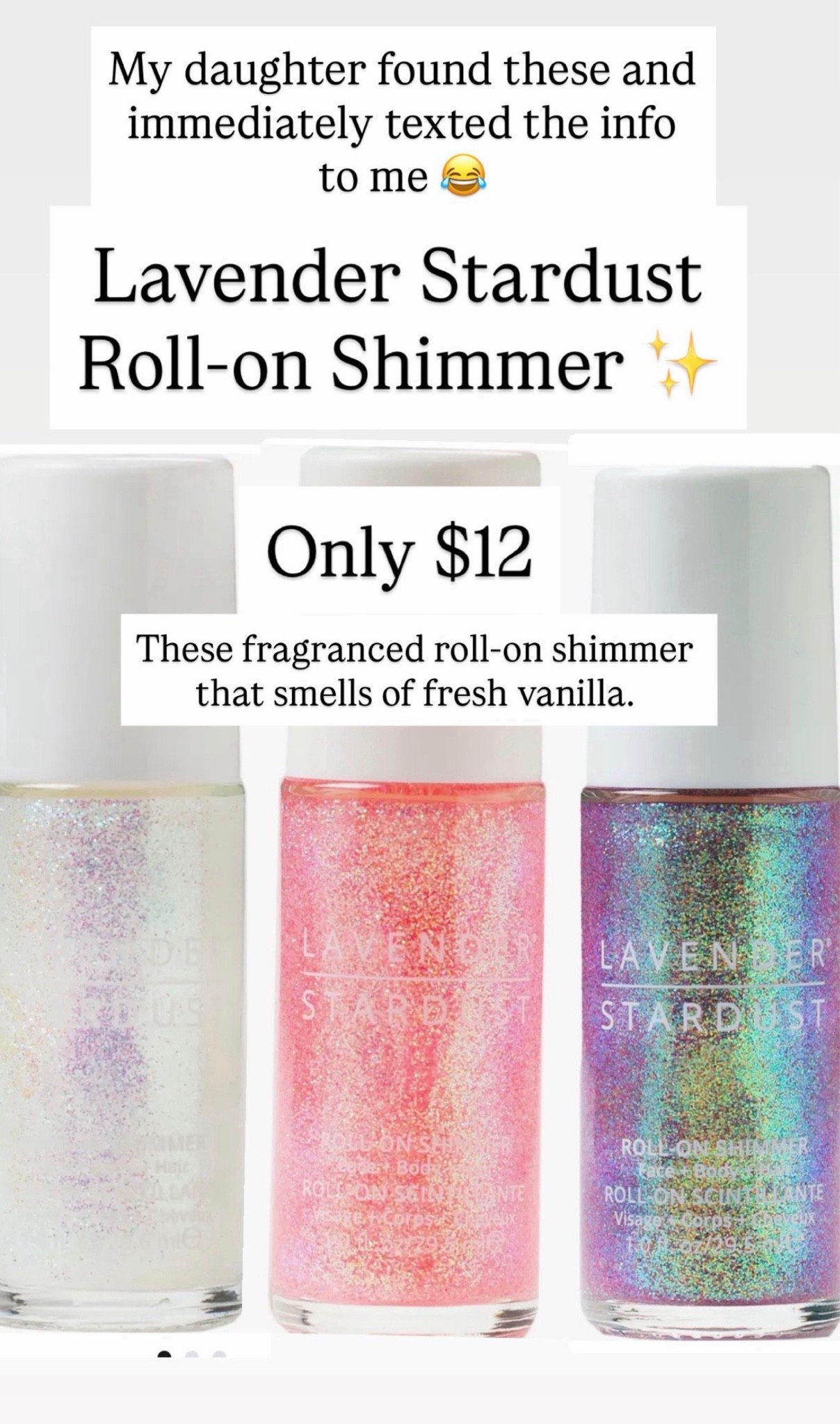Roll on shimmer glitter

#LTKdayinmylife #LTKKids #LTKBeauty