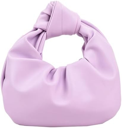 Women's Wrinkled Leather Cloud Shape Knotted Handbag Fashion Y2K Dumpling Underarm Hobo Clutch Pu... | Amazon (US)