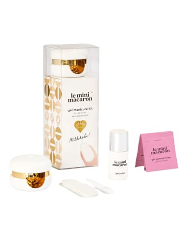 le mini macaron DIY Gel Manicure Kit | Gel Nail Polish Kit w/LED Nail Dryer Lamp, 1 Gel Polish, Cuticle Stick, Nail File, & Remover Wraps, Milkshake | Amazon (US)