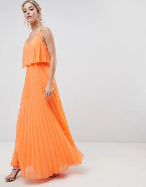 ASOS DESIGN Pleated Crop Top Maxi Dress | ASOS US