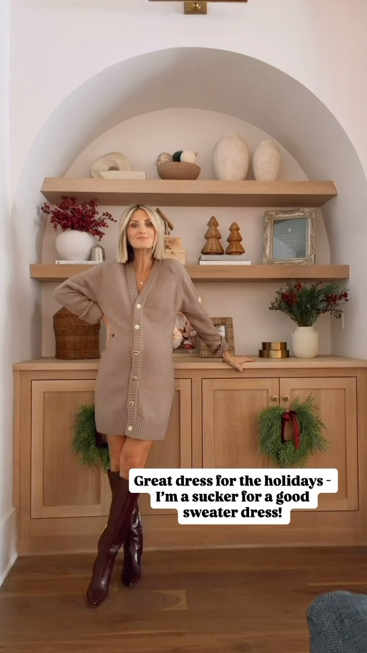 I love a sweater dress! Such an easy outfit to put together during the holidays - a sweater dress & boots! This one is on major sale! Use AFLOVERLY for an extra 15% off! Wearing size M!

Loverly Grey, Abercrombie sale, cyber week, Black Friday, sweater dress, maternity, boots, holiday looks 

#LTKSeasonal #LTKSaleAlert #LTKCyberWeek