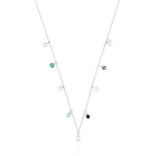 Silver Bold Motif Necklace with gemstones and motifs | TOUS USA