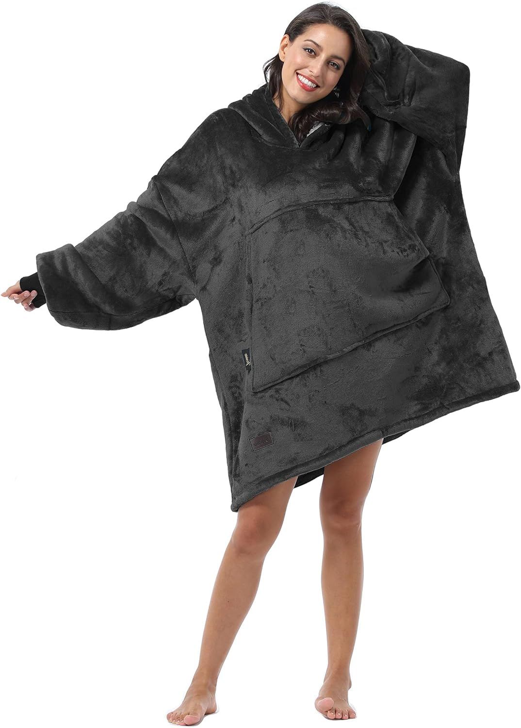 Amazon.com: Oversized Hoodie Blanket Sweatshirt Comfortable Sherpa Giant Wearable Blankets Gift f... | Amazon (US)