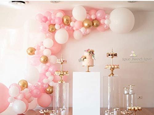 Balloon Garland Arch Kit 16Ft Long 112pcs Pink White Gold Balloons Pack for Girl Birthday Baby Sh... | Amazon (US)