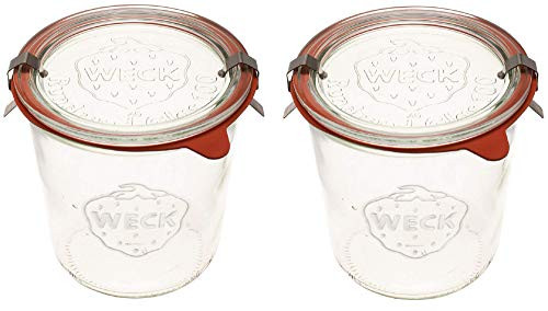 WECK Canning Jars 742 Mold Jars made of Transparent Glass - Eco-Friendly Canning Jar - Storage for Food, Yogurt with Air Tight Seal and Lid - 1/2 Liter Tall Jar Set - (2 Jars) | Amazon (US)
