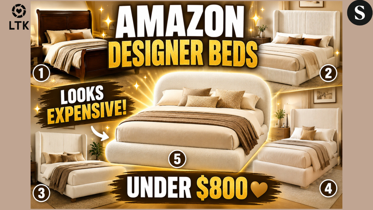 Amazon Beds That Look Like Restoration Hardware 🤎 | Luxury Bedroom Finds Under $800

Looking for a luxury bedroom without spending thousands? 🤎
These Amazon bed frames look straight out of a designer showroom. From curved cloud beds and extra-tall wingback headboards to upholstered platform beds and modern sleigh beds, these affordable finds can instantly elevate your bedroom.
I'm sharing 5 gorgeous Amazon beds that give high-end luxury vibes without the luxury price tag.

Which one is your favorite? Let me know in the comments below!

🤎 Shop all of my favorite Amazon home finds on my ShopMy and LTK!

✨ Follow me on LTK for daily home decor inspiration

✨ Browse my curated Amazon storefront and bedroom collections on ShopMy

✨ Links are listed below


🛍️Amazon Storefront:
https://amzn.to/4xBIgPx


🛍️ShopMy:
https://shopmy.us/shop/collections/5870764


🛍️LTK: 


#amazonfinds #amazonhome #amazonfavorites #bedroomdecor #luxurybedroom #bedroommakeover #homedecor #amazonmusthaves #neutralhome #designerinspired #cloudbed #upholsteredbed #bedframe #cozyhome #interiordesign


amazon bed frame, amazon bedroom furniture, cloud bed amazon, luxury bed frame, upholstered bed frame, queen bed frame, amazon home finds, bedroom makeover, luxury bedroom decor, designer inspired furniture, neutral bedroom ideas, platform bed frame, modern bed frame, affordable luxury home decor, bedroom furniture ideas 

 #LTKdayinmylife #LTKOver40 #LTKHome