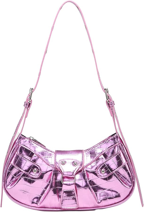 Verdusa Women's Pleated Hobo Shoulder Bag PU Leather Clutch Handbag | Amazon (US)