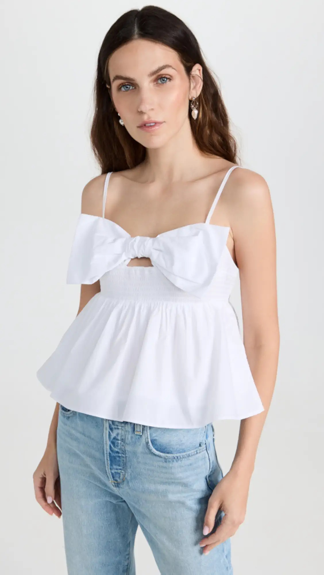 Front Bow Peplum  Top | Shopbop