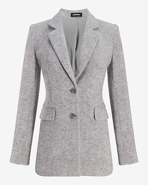 Luxe Texture Notch Collar Two Button Blazer | Express