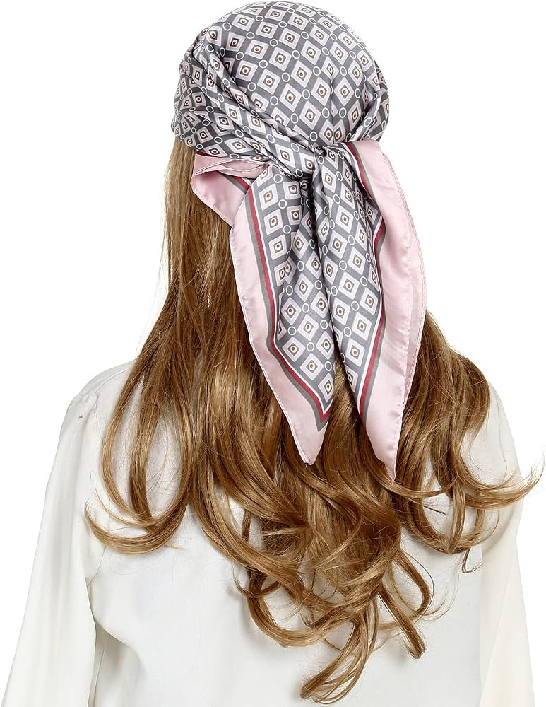 RIIQIICHY Women Head Hair Scarf Like Satin Silk Scarf Sleeping Hair Wrapping Night 27.5" | Amazon (US)