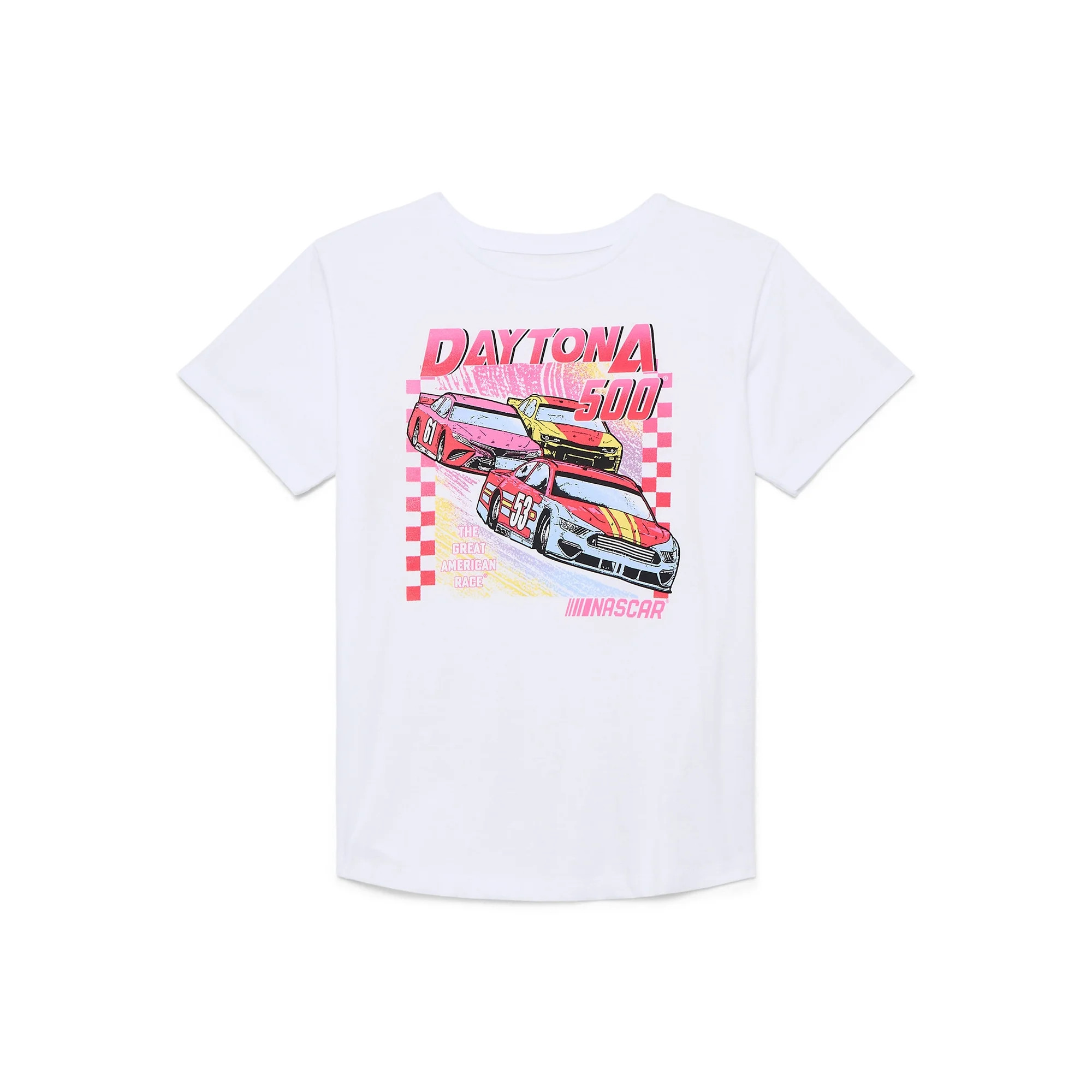 Wonder Nation Girls Nascar Pop Graphic T-Shirt with Short Sleeves, Sizes 4-18 | Walmart (US)