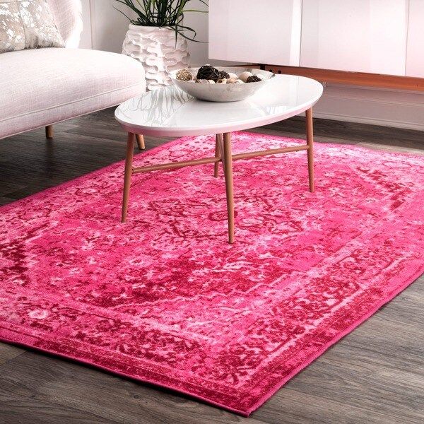 nuLOOM Traditional Vintage Inspired Overdyed Fancy Pink Area Rug (4'4 x 6') | Bed Bath & Beyond