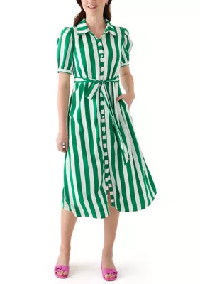 Crown & Ivy™ Women's Short Sleeve Belted Printed Shirtdress | Belk