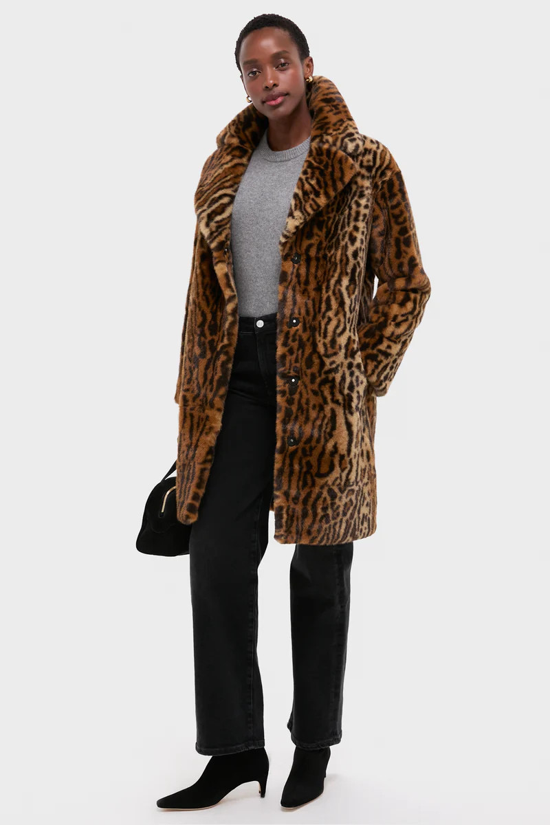 Leopard Print Faux Fur Camille Cocoon Coat | Tuckernuck (US)