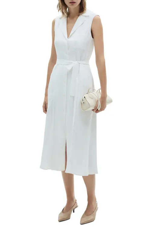 MANGO A-Line Shirtdress in White at Nordstrom, Size 2 | Nordstrom