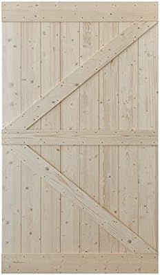 SmartStandard 48in x 84in Sliding Barn Wood Door Pre-Drilled Ready to Assemble, DIY Unfinished So... | Amazon (US)