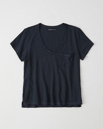 Womens V-Neck Boyfriend Tee | Womens Tops | Abercrombie.com | Abercrombie & Fitch US & UK