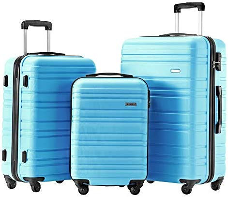 Luggage Set 3 Piece Set Suitcase set Spinner Hard shell Lightweight (skyblue) | Amazon (US)