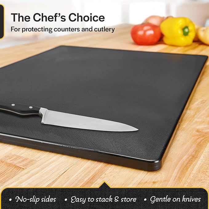 Thirteen Chefs Cutting Boards for Kitchen - 24 x 18 x .5" Black Color Coded Plastic Cutting Board... | Amazon (US)