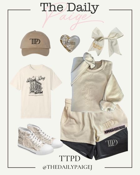 Are you a huge swiftie planning a trip to the black dog or the Taylor swift eras tour? These TTPD items are my favorite to wear for the tour or just some casual clothes to wear. This black dog t shirt is so cute paired with these tortured poets department sneakers. If you’re going to the eras tour, you need this tortured poets department hair bow! It is so cute and go with any outfit. Looking for a tortured poets department outfit to just relax in? This TTPD shorts and crewneck sweatshirt are perfect. Pair it with a cute baseball hat for the perfect outfit to run errands. 

Taylor swift, eras tour, concert outfits, swifties, eras tour concert outfit inspo, the tortured poets department shirt

#LTKFestival #LTKFindsUnder50 #LTKFindsUnder100