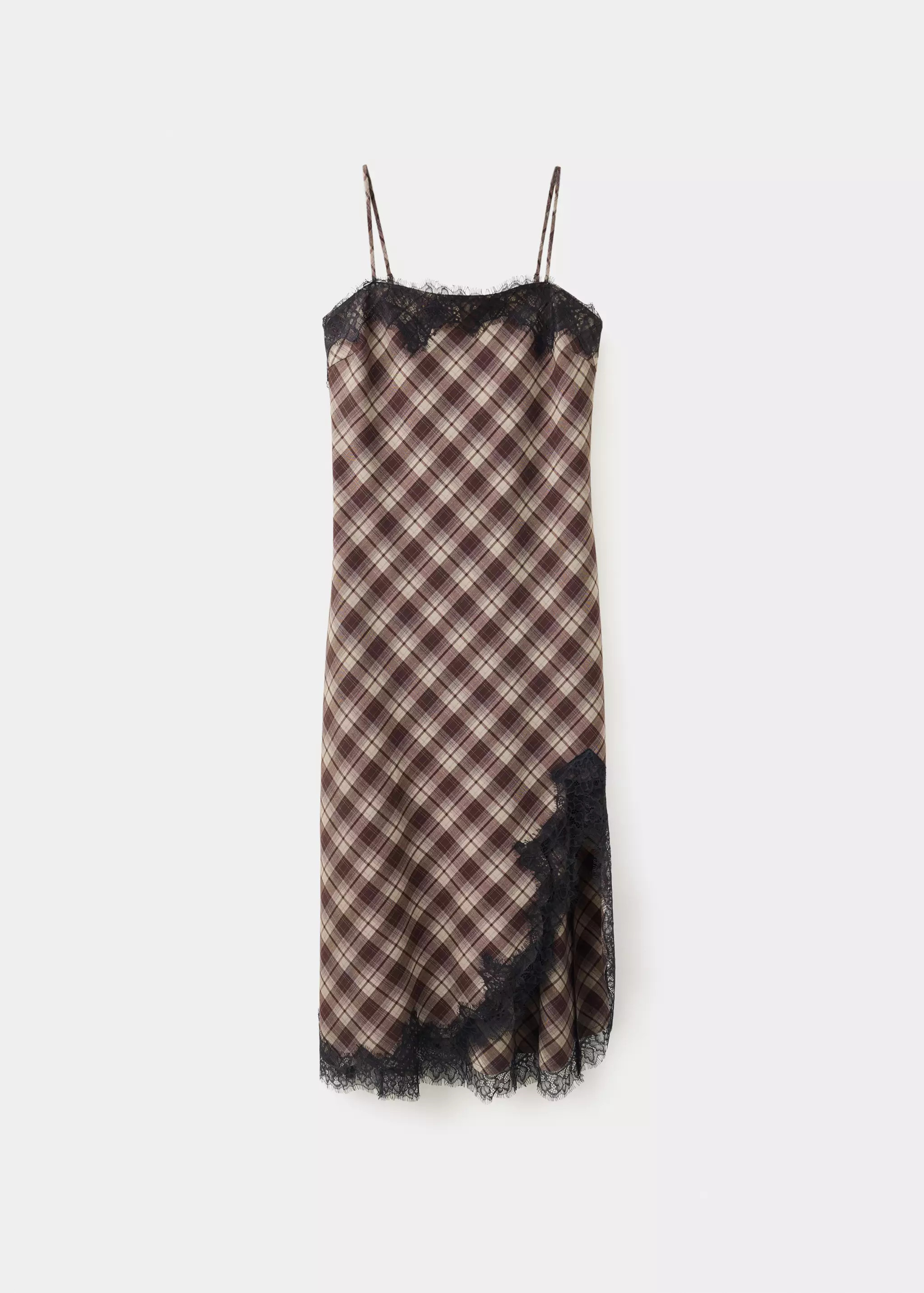 Checked dress with lace details | Mango (US/MX/AU)
