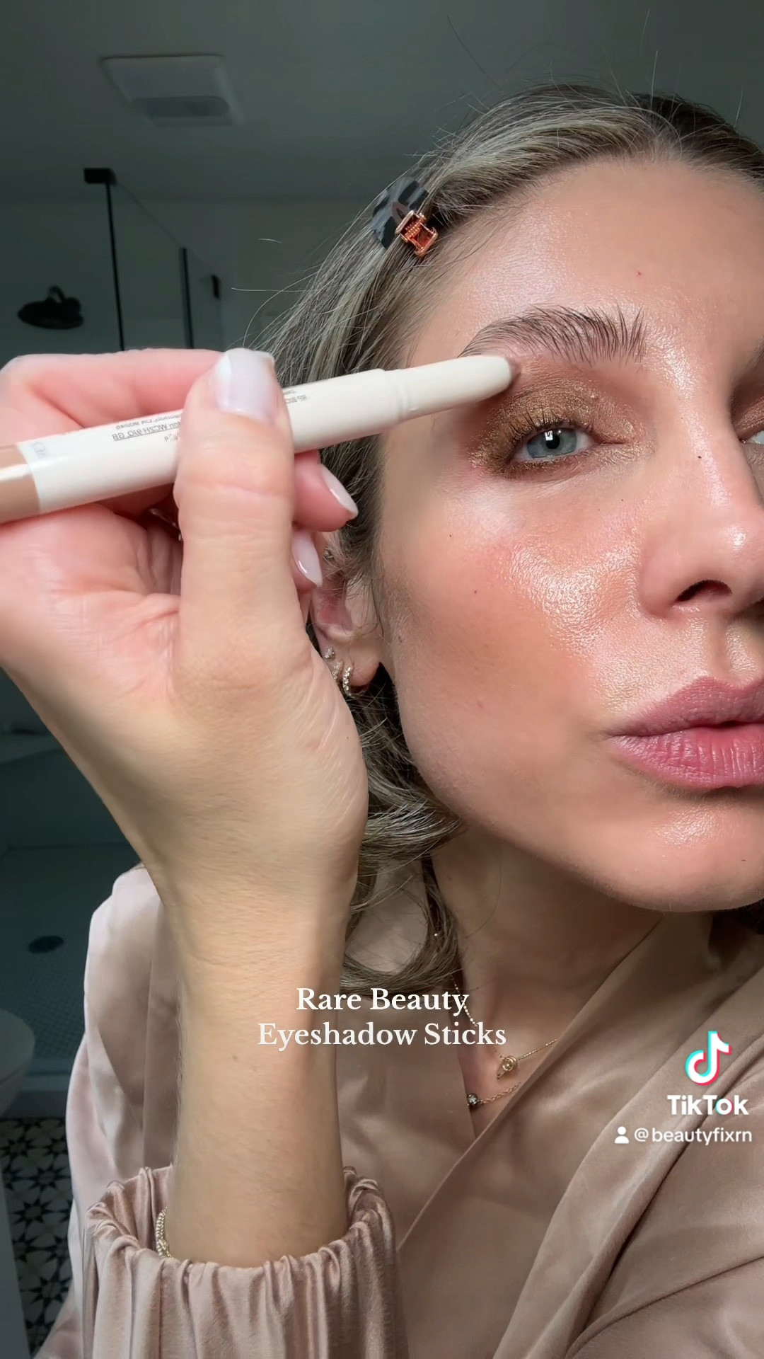 Rare Beauty Eyeshadow Sticks! Wow these are gorgeous! Very pigmented, blend well and legit last all day long! I’m using the shades adventure and integrity! #eyeshadow #eyeshadowtutorial 

#LTKbeauty