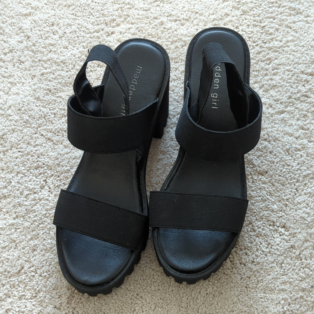 Madden Girl Black Chunky Sandals | Poshmark