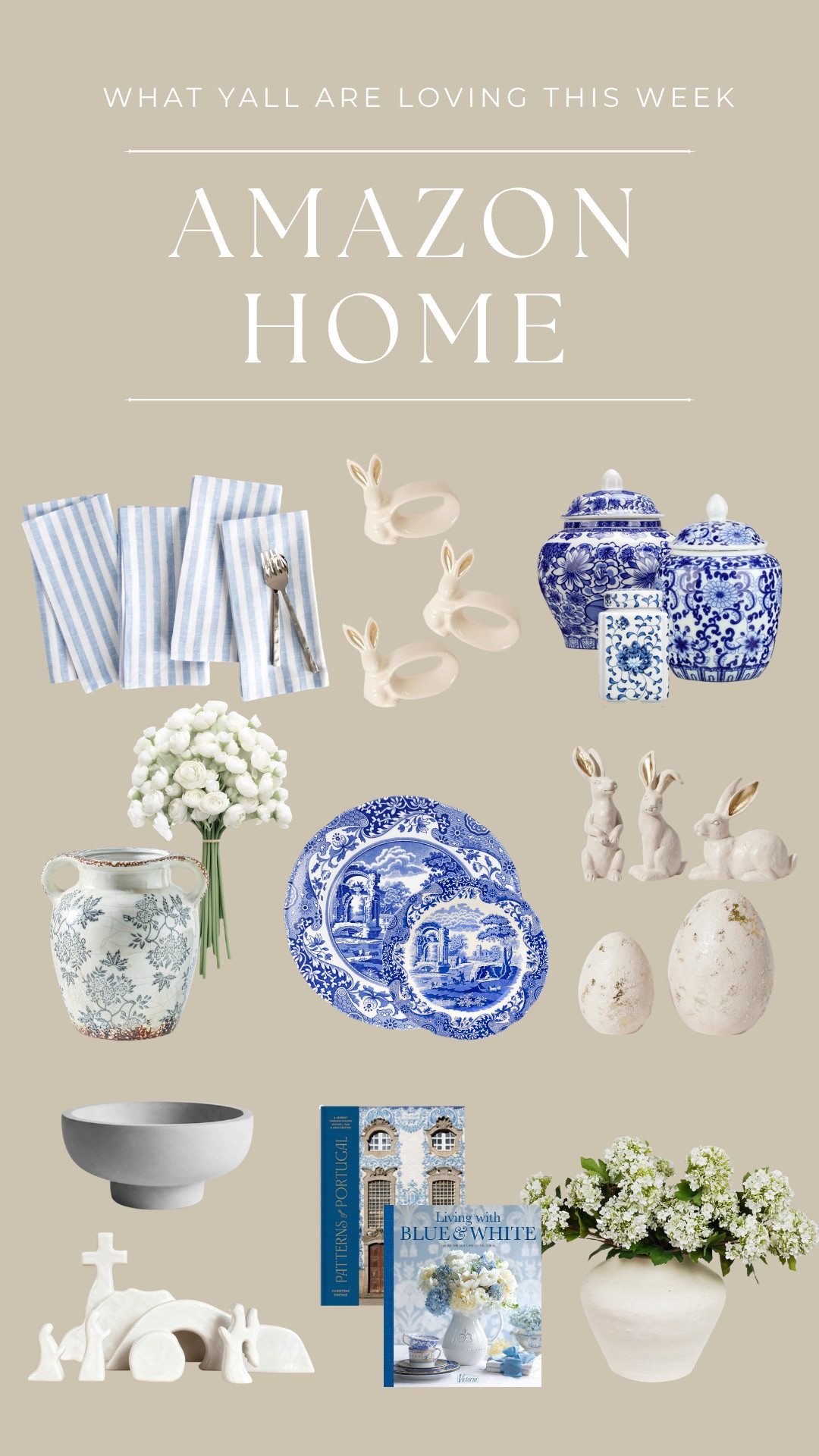 Easter tablescape goals 🐣💙
Loving this blue and white inspiration for spring—fresh florals, layered textures, and the perfect mix of playful and elegant ✨ From plates to decor, every detail feels curated and inviting 🌸
Perfect for a festive, chic Easter gathering 🤍🕊️ 

 #LTKSeasonal #LTKHome