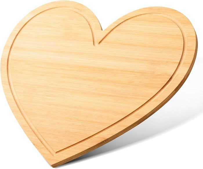 AWIZOM 1 Pcs Heart Shaped Cutting Board with Juice Groove Valentine's Day Bamboo Charcuterie Boar... | Amazon (US)