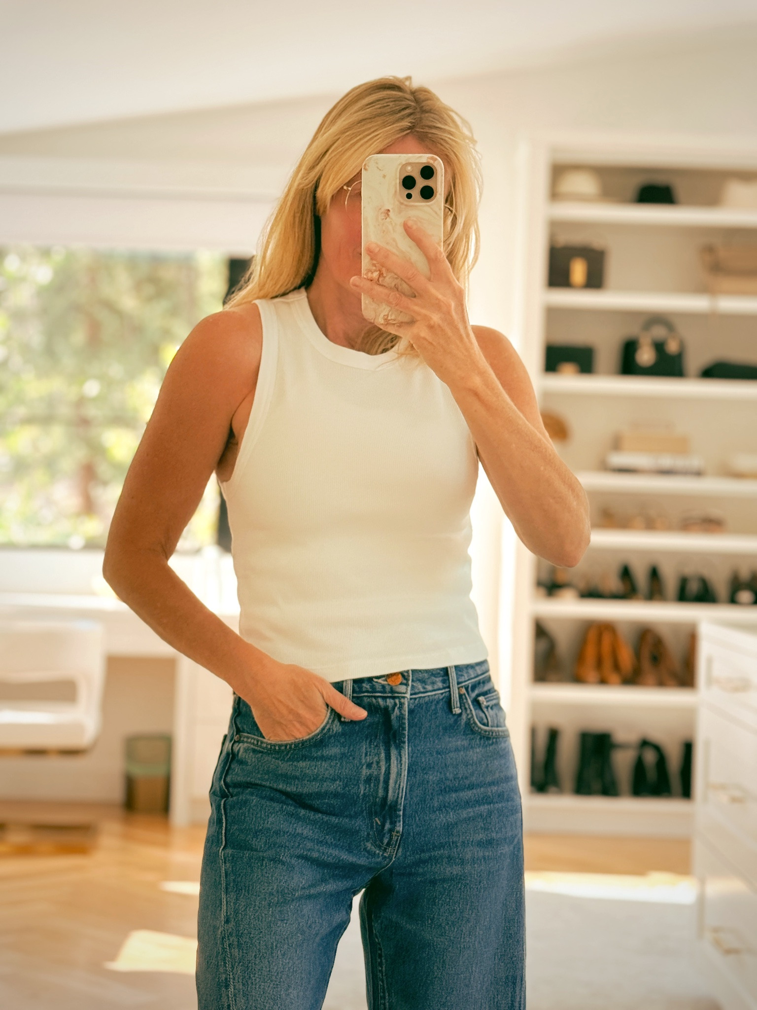The white ribbed tank that’s actually not see-through… finally.

It’s also cropped, so no tucking required, no bunching, just wear it as is. The tank you didn’t know you were missing.