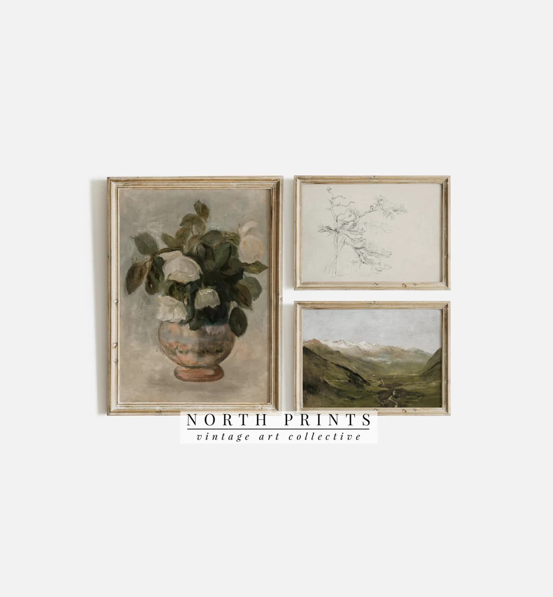 Vintage Gallery Wall SET | French Country Decor | Landscape Floral | PRINTABLE | S3-21 | Etsy (US)