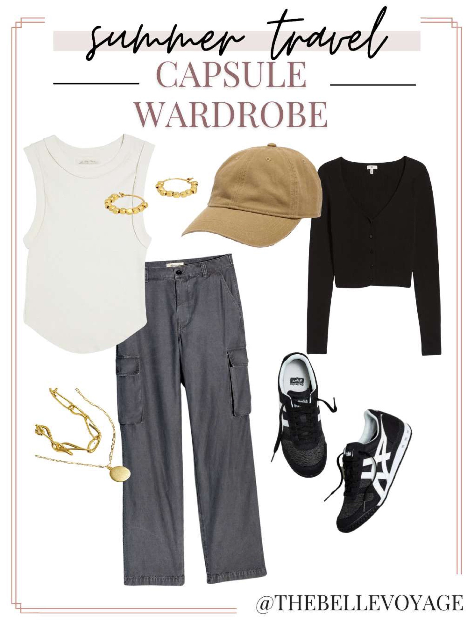 Summer vacation outfit | Travel outfit for summer | Summer packing list | What to wear on vacation 
Cargo pants
Onitsuka tiger

#LTKSeasonal #LTKtravel #LTKstyletip