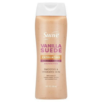 Suave Exfoliating Sulfate-Free Hydrating Body Wash and Scrub - Vanilla Suede - 18 fl oz: For Normal Skin, Whole Body, Squeeze Bottle | Target