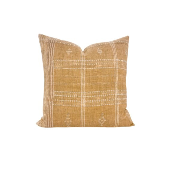 Tan Wool Plaid Pillow Cover  Indian Wool Pillow Cover  Wool | Etsy | Etsy (US)