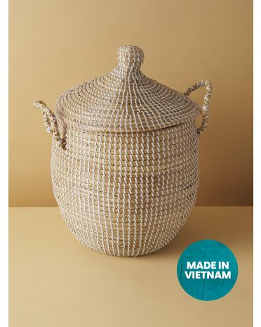 15x20 Seagrass Hamper With Lid | HomeGoods