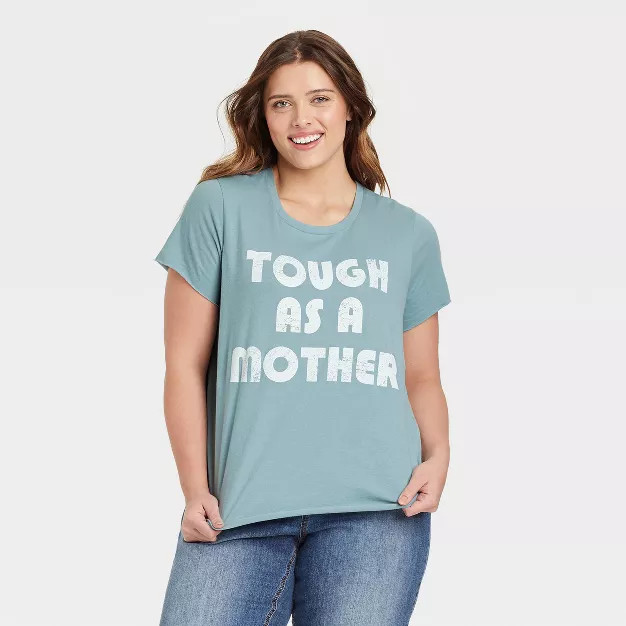 Women's Mother's Day Tough As A Mother Short Sleeve Graphic T-Shirt - Blue | Target
