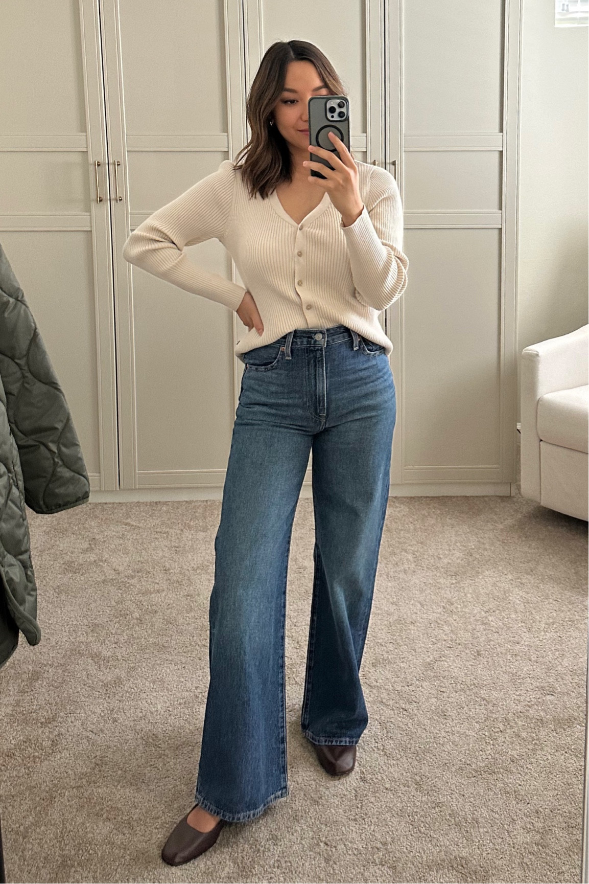 30% off Levi’s - love these 100% cotton wide leg jean! 

Ribcage wide leg - sized down one in the color Wrong - Medium Wash. Wearing the 30” inseam which fits great with heels or flats on my 5’4” frame 

501 cropped - wearing my true size color Stand Off, 26” inseam 

Cardigan - medium 

#LTKStyleTip #LTKSaleAlert