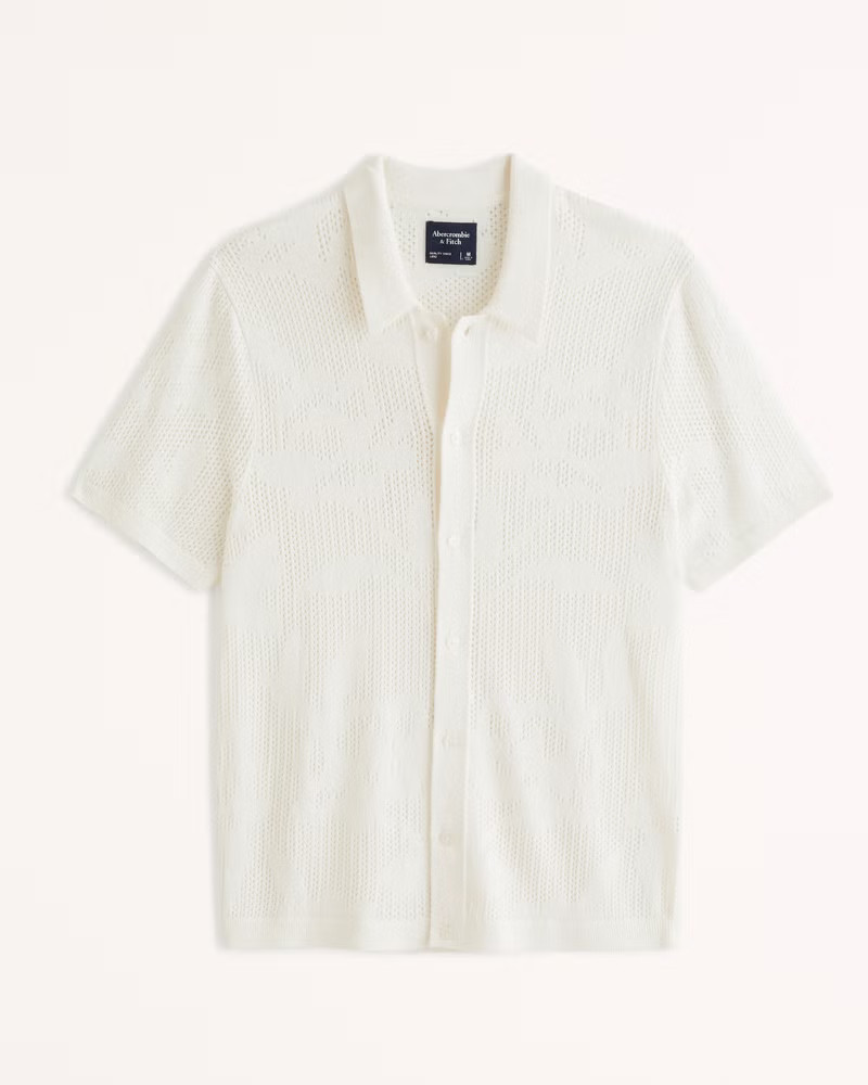 Pride Crochet Button-Through Sweater Polo | Abercrombie & Fitch (US)