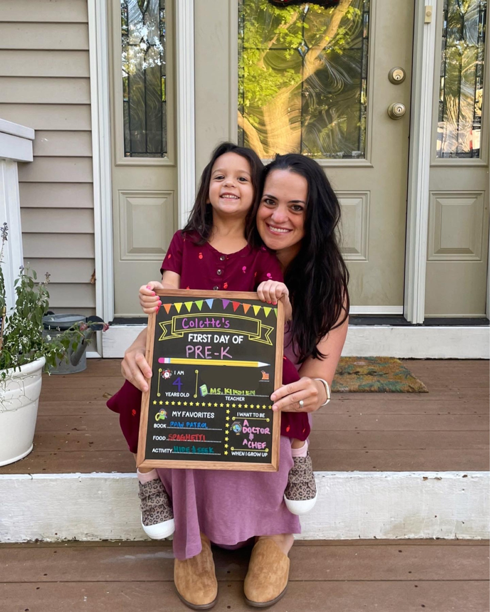 First day of Pre-K for our big girl. My girl and I are both head to toe in Target. First day chalkboard is from Amazon. All clothing items run true to size. 

#LTKunder50 #LTKkids #LTKfamily