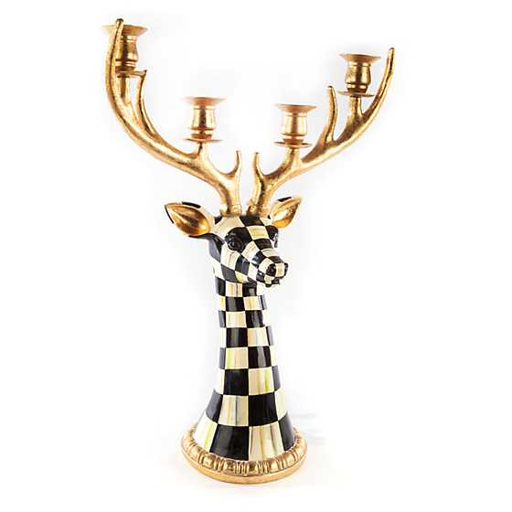 Courtly Check Deer Head Candelabra | MacKenzie-Childs