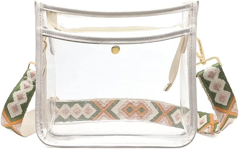 DIOMO Clear Crossbody Bag Stadium Approved for Women, Clear Purse with Removable Strap for Concer... | Amazon (US)