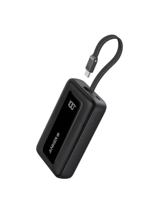 Anker Zolo Portable Charger, 10,000mAh 30W Power Bank with Built-in Lanyard USB-C Cable for Trave... | Amazon (US)
