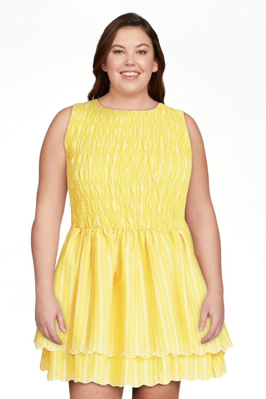 Free Assembly Women's and Women's Plus Smocked Cotton Sleeveless Mini Dress, Sizes XS-4X | Walmart (US)