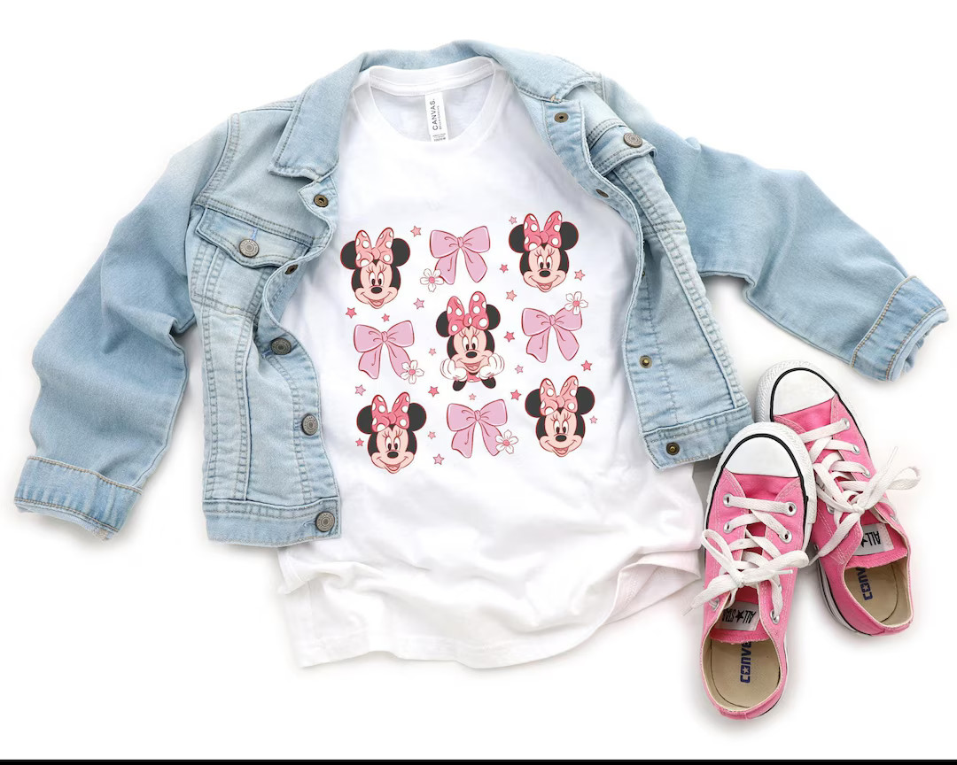 Pink Disney Minnie Shirt, Minnie Coquette Bow Shirt, Disney Minnie Shirt, Gift for Her - Etsy | Etsy (US)